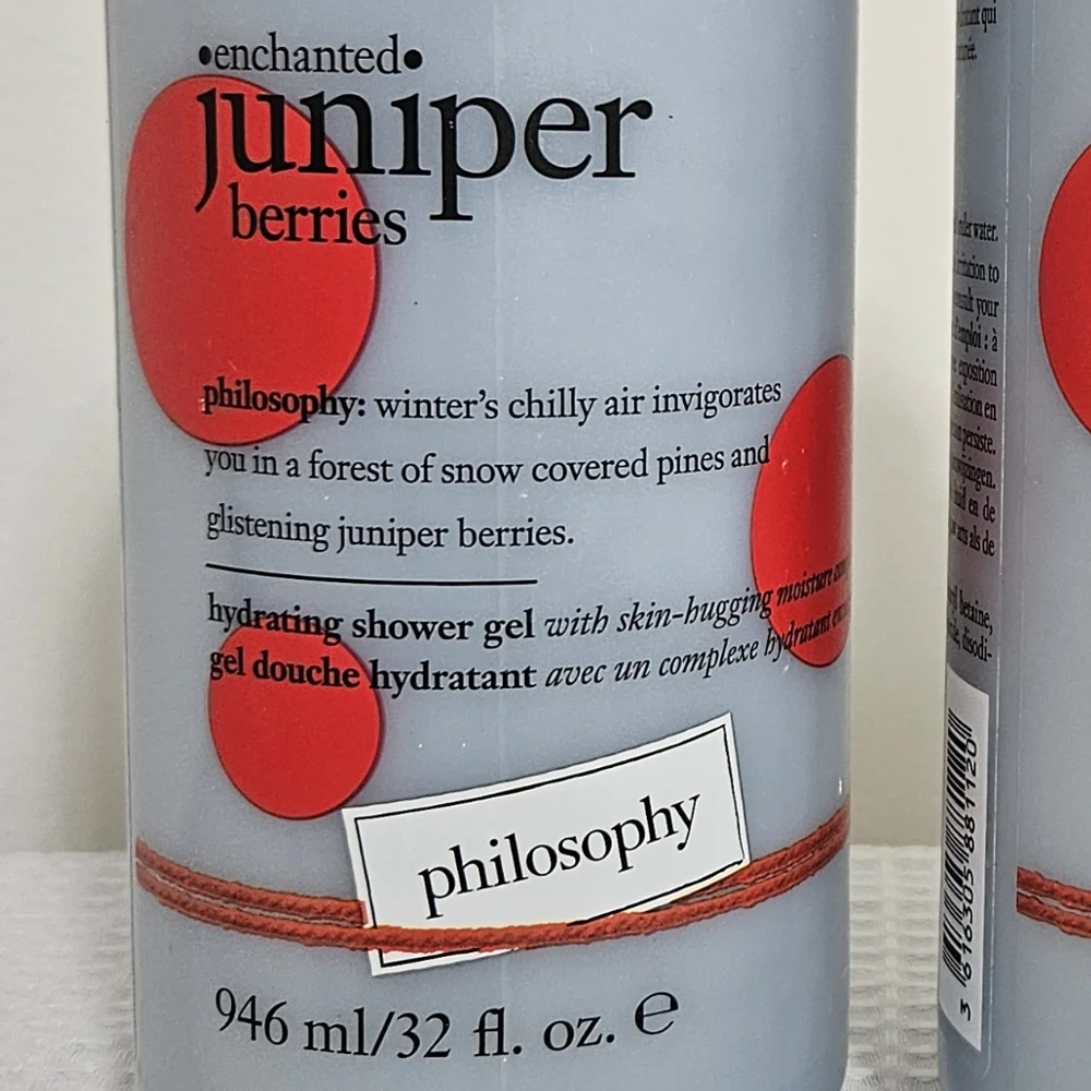 Philosophy NEW 2X Lot Enchanted Juniper Berries Hydrating Shower Gel 32 Oz. Each
